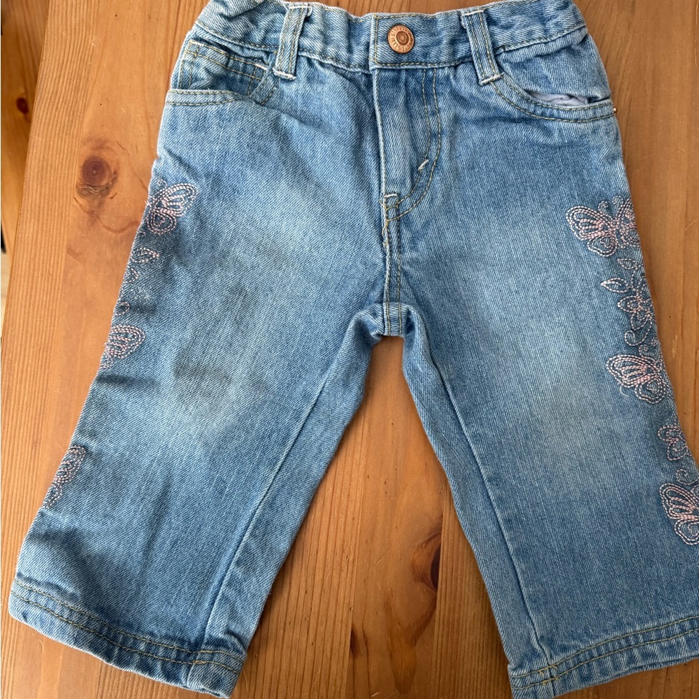 Levi's Light Blue Kids Jeans with Pink Embroidery